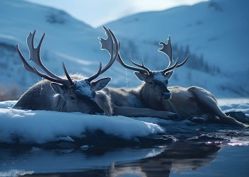 Reindeer on Snow
