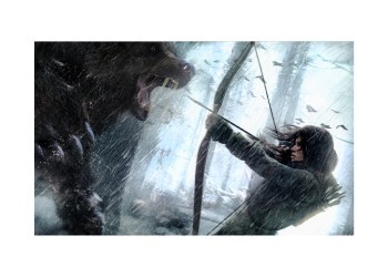 Tomb Raider Fighting with a Giant Bear