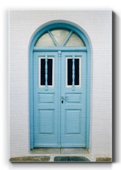 Παλαιά μπλε ξύλινη πόρτα