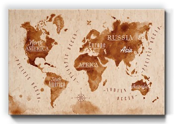 Καφέ παγκόσμιος χάρτης