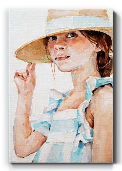 Κορίτσι με ψάθινο καπέλο