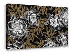 Line Gold and White Flowers