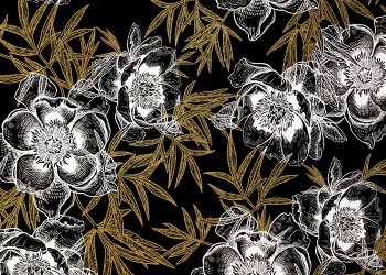 Line Gold and White Flowers