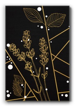 Modern Black and Gold Flowers