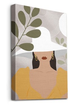 Yellow Dressed Woman with Hat