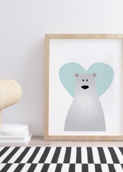 Αρκούδος με μπλε καρδιά