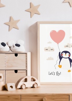 Πιγκουίνος με μπαλόνι καρδιά