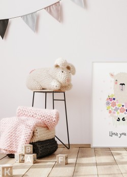 Προβατάκι με λουλούδια