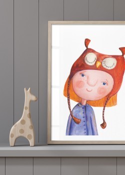 Παιδάκι με σκούφο-κουκουβάγια