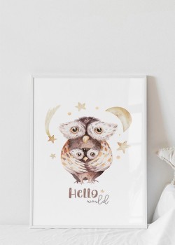 Μαμά και μωρό κουκουβάγιες