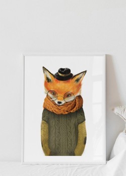 Αλεπού με χακί πουλόβερ