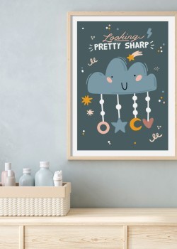 Μπλε συννεφάκι με στολίδια