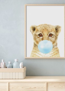 Λιονταράκι με μπλε φούσκα