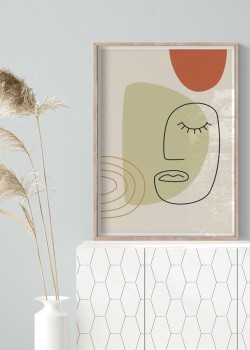 Γραμμικό πρόσωπο με χρώματα