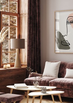 Αφηρημένο Πρόσωπο σε λαδί & ροζ