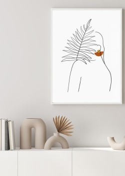 Γυναίκα κρύβει το πρόσωπό της με κλαδί