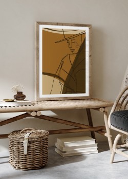 Γυναίκα με καπέλο σε λυπημένη πόζα