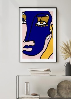 Blue-Pink woman face