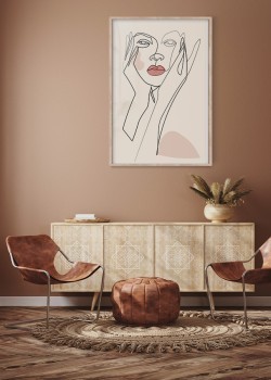 Woman with pink lips