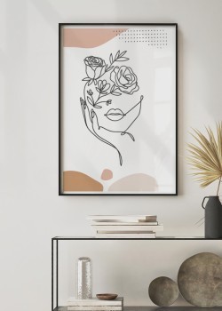 Art line flower-face