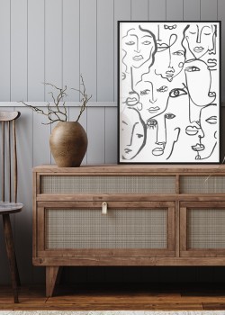 Art line black faces