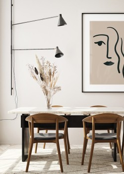 Art line face with hair