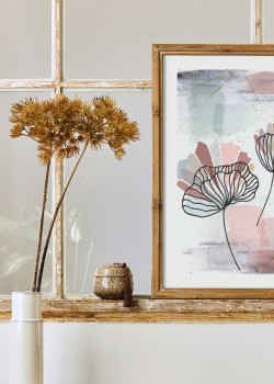 Art line colorful flowers