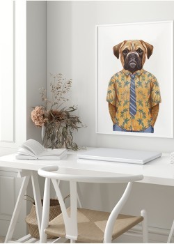 Μπόξερ με πουκάμισο και γραβάτα