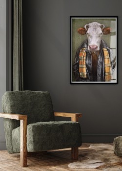 Αγελάδα με δερμάτινο τζάκετ