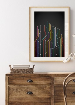 Αφαιρετική σύνθεση με γραμμές του μετρό