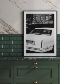 Λευκό αμερικάνικο αμάξι