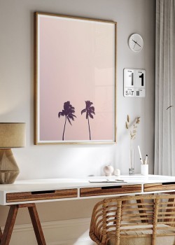 Δυο φοίνικες σε ροζ φόντο