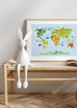 Παγκόσμιος χάρτης με ζωάκια
