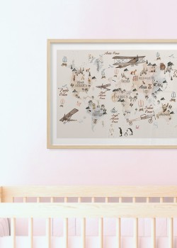 Χάρτης με ζωάκια και αεροπλάνα