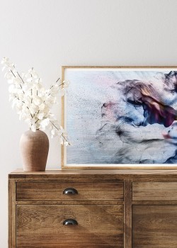 Αφηρημένη μπλε ζωγραφιά