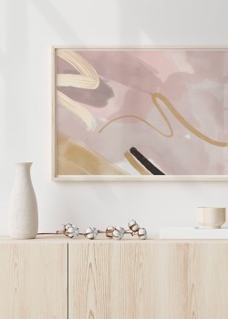 Gold line-pink background