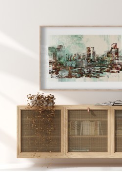 Πόλη με γαλάζιες σκιάσεις