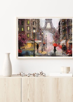 Πεζόδρομος με φόντο τον πύργο του Άιφελ