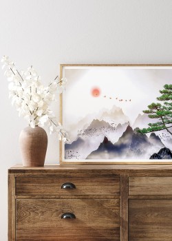 Σμήνοι πουλιών στις κορυφές των βουνών