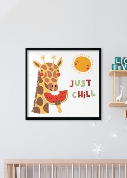 Καμηλοπάρδαλη με καρπούζι