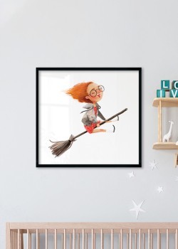 Ιπτάμενο κοριτσάκι με σκούπα