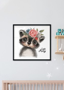 Ρακούν με λουλούδια