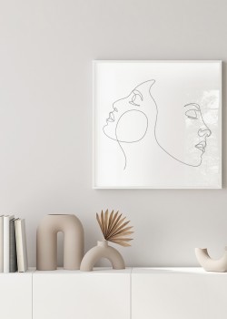 Art line πρόσωπα σε λευκό φόντο