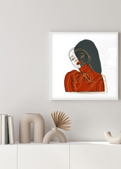 Γυναίκα με πορτοκαλί μπλούζα