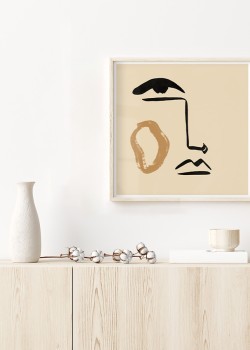 Abstract half face with cycle