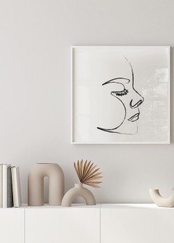 Art line woman profile