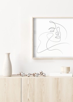 Art line πρόσωπο σε λευκό φόντο