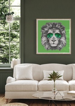 Λιοντάρι με πράσινα γυαλιά