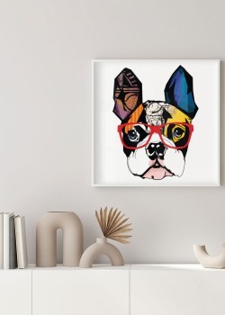 Σκύλος σε πολύχρωμο κολάζ