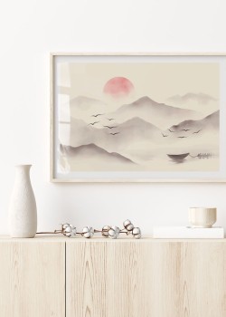 Ηλιοβασίλεμα με ομίχλη